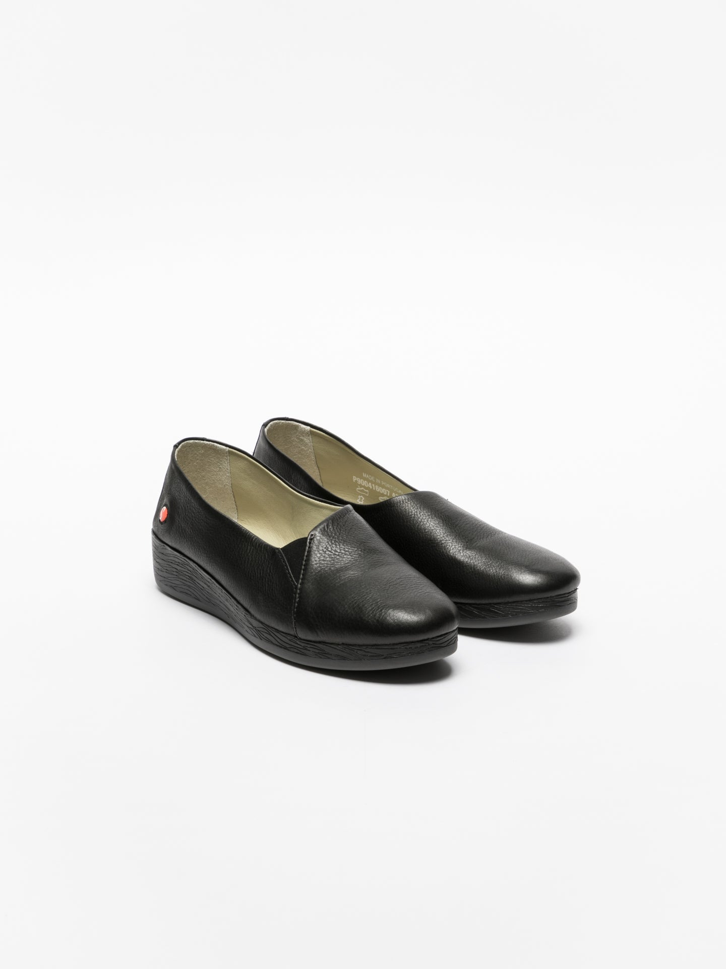 Softinos Coal Black Wedge Shoes